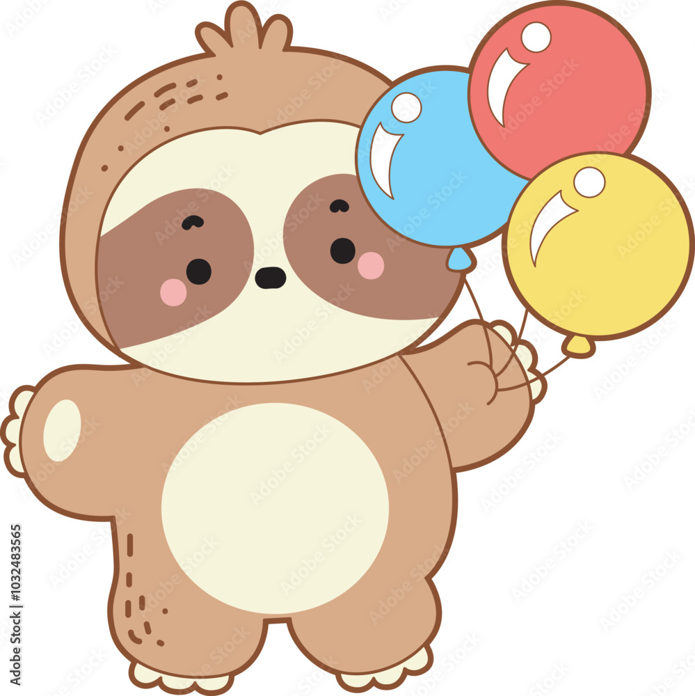 Cute sloth vector icon. Funny baby sloth animal series stock illustration. Slow life of fluffy sloth designs. Cute sloth vector icon. Funny baby sloth animal series stock illustration. Slow life of fluffy sloth designs.