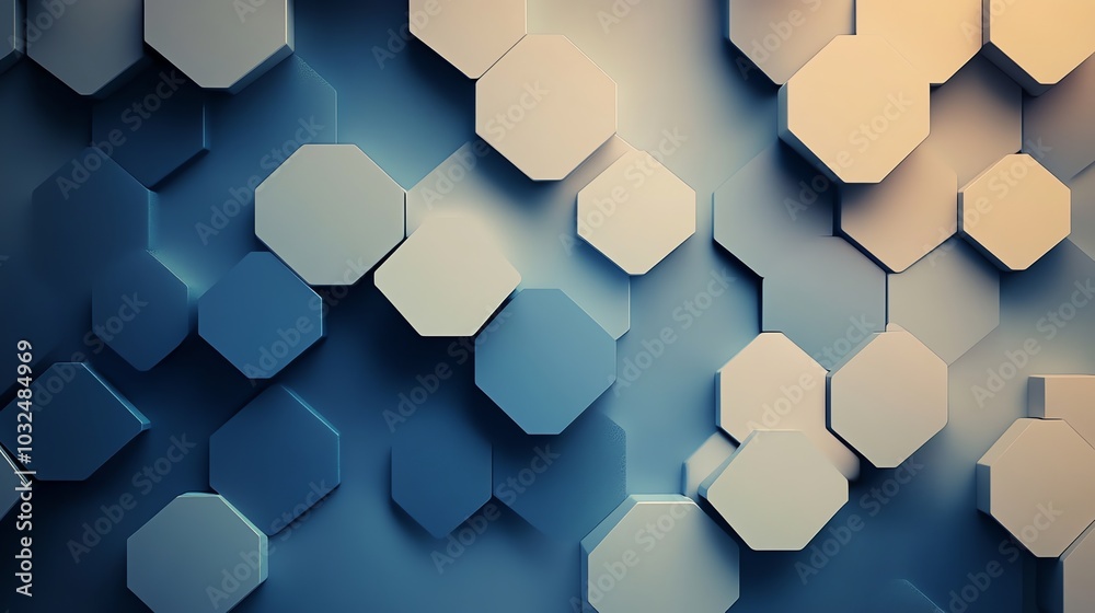Abstract blue hexagon background with geometric shapes Abstract blue hexagon background with geometric shapes