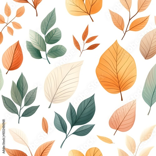 Watercolor Autumn Leaves Pattern