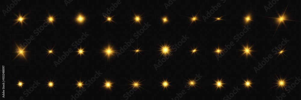 Set of bright beautiful stars.Flash of light on the background.Vector graphics. Set of bright beautiful stars.Flash of light on the background.Vector graphics.