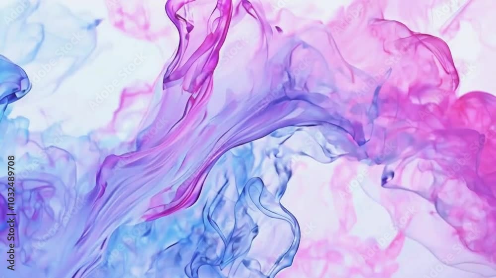 A fluid watercolor effect in pastel pinks, purples, and blues gently spreads and contracts, mimicking water on paper. soft, dreamy motion, 4k High-Quality texture background Animation Video A fluid watercolor effect in pastel pinks, purples, and blues gently spreads and contracts, mimicking water on paper. soft, dreamy motion, 4k High-Quality texture background Animation Video