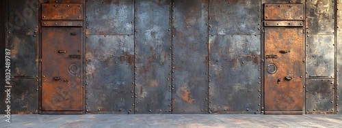 Rusty Metal Wall with Doors