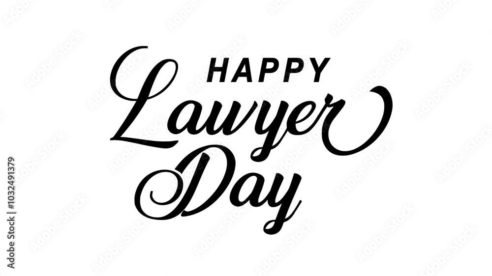 Happy Lawyer Day in cursive suitable for social media posts, greeting cards, and professional presentations celebrating lawyers. Great for legal professionals. Happy Lawyer Day in cursive suitable for social media posts, greeting cards, and professional presentations celebrating lawyers. Great for legal professionals.