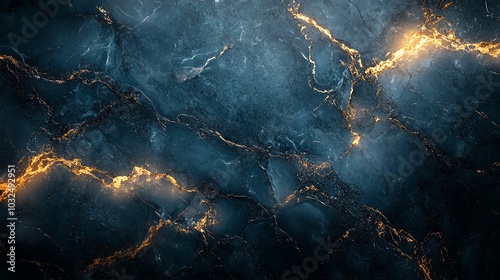 Abstract dark marble texture with golden veins, ideal background.