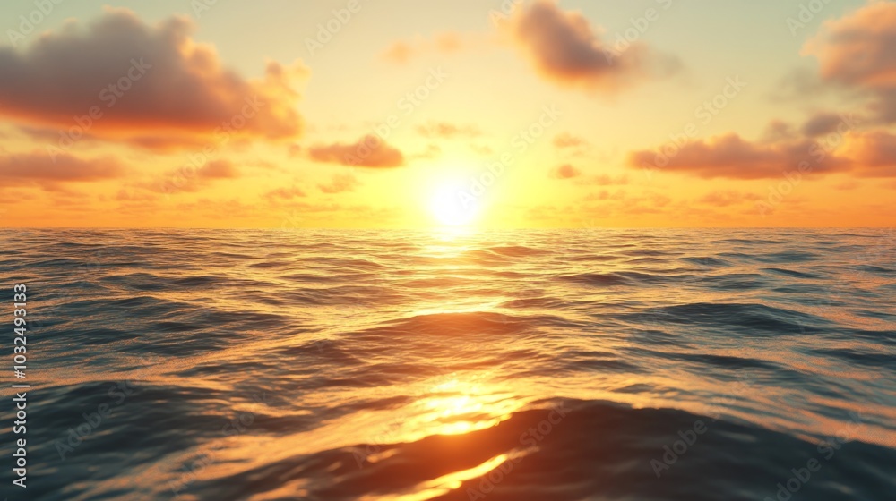 Fototapeta premium Sunset over the ocean.3d render