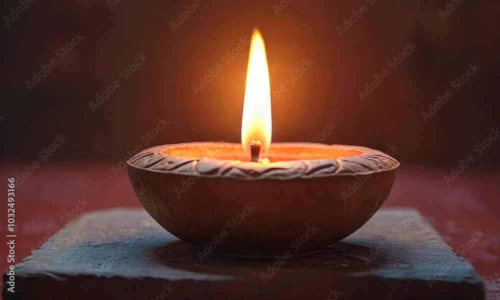 Happy Diwali, Diwali lamps burning on a festive night