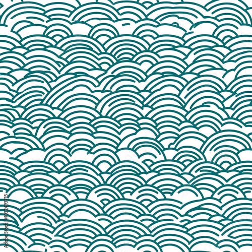 Teal and White Abstract Pattern