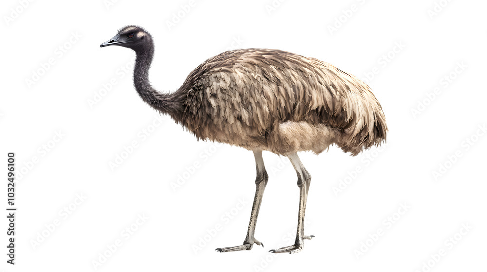 Obraz premium Emu Bird, on Transparent PNG Background, Photo Realistic, Wallpaper, Cover and Screen for Smartphone, PC, Laptop, Transparent PNG