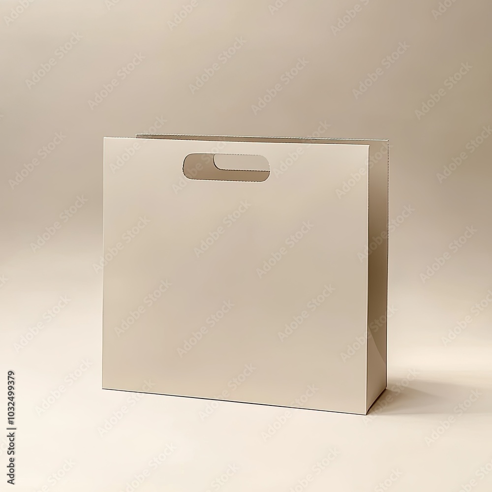 White Paper Shopping Bag with Cutout Handle White Paper Shopping Bag with Cutout Handle