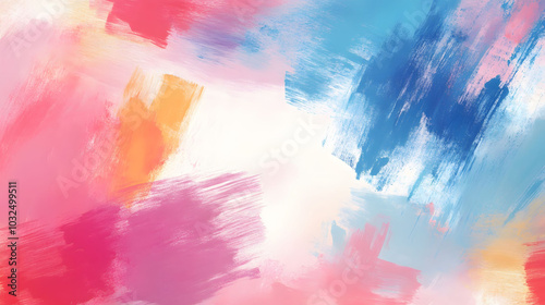 Pastel Brushstroke Calendar Background, vibrant hues blend softly, central white space invites creativity and organization, ideal for monthly planning