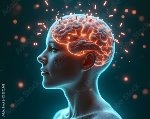 Person took pills in mind made by AI for mental health awareness day project.