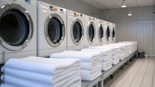 Professional laundry service. clean white linens for institutions and industries