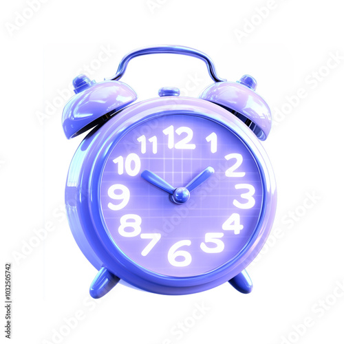 3D purple alarm clock icon.