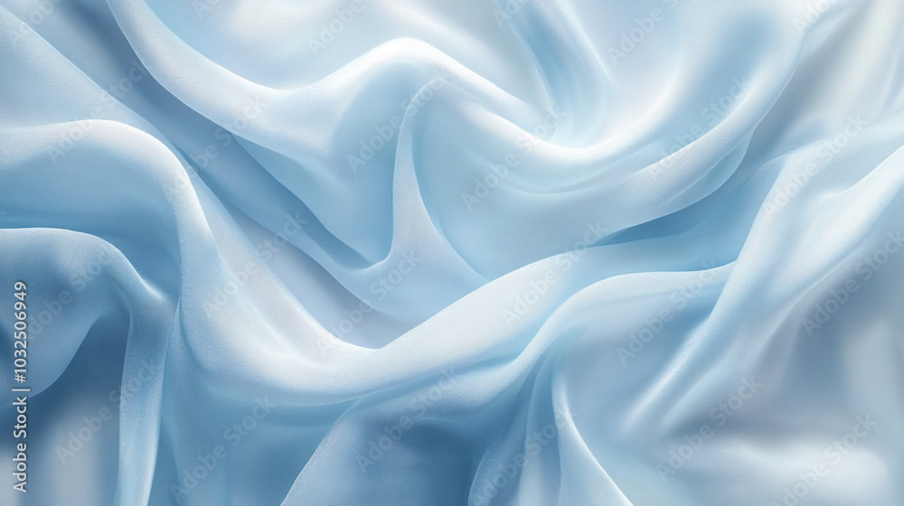 Soft Blue Chiffon Fabric Drape Texture Background Soft Blue Chiffon Fabric Drape Texture Background