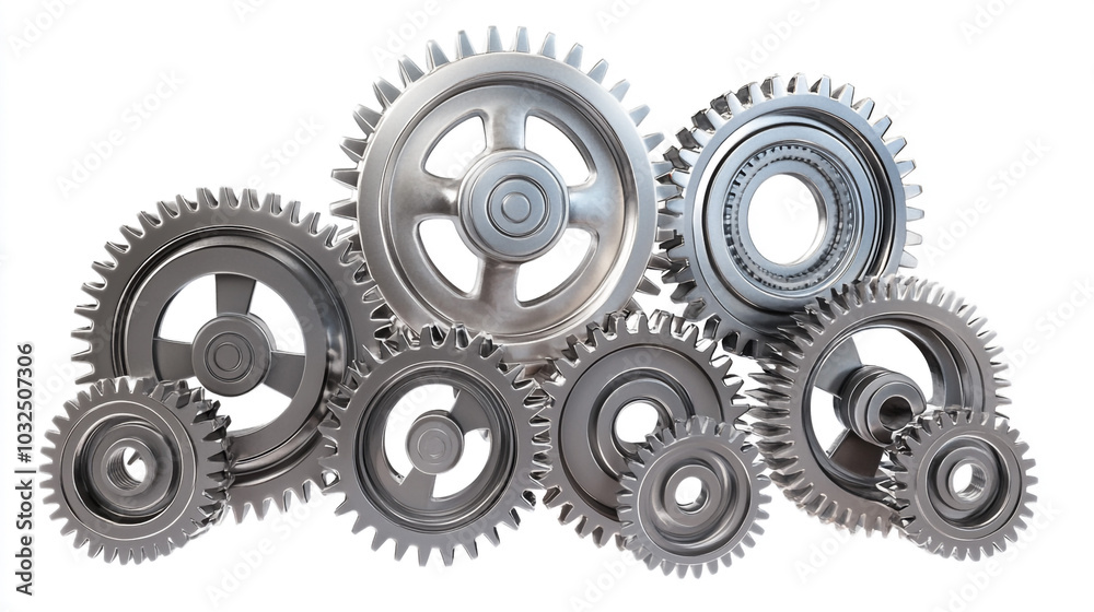Interlocking Metal Gears Mechanism Industrial Machinery Concept Interlocking Metal Gears Mechanism Industrial Machinery Concept