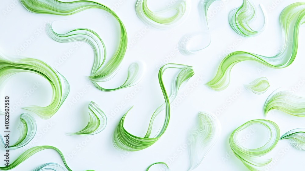 Minimal green swirl doodles on a crisp white surface, perfect for a clean, organic aesthetic. Minimal green swirl doodles on a crisp white surface, perfect for a clean, organic aesthetic.