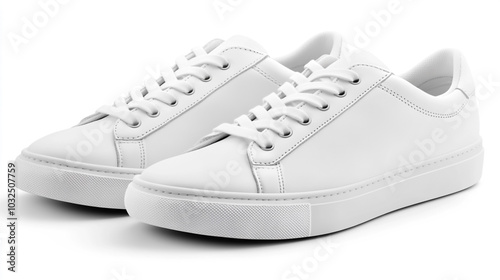 White Leather Sneakers Casual Shoes Fashionable Footwear