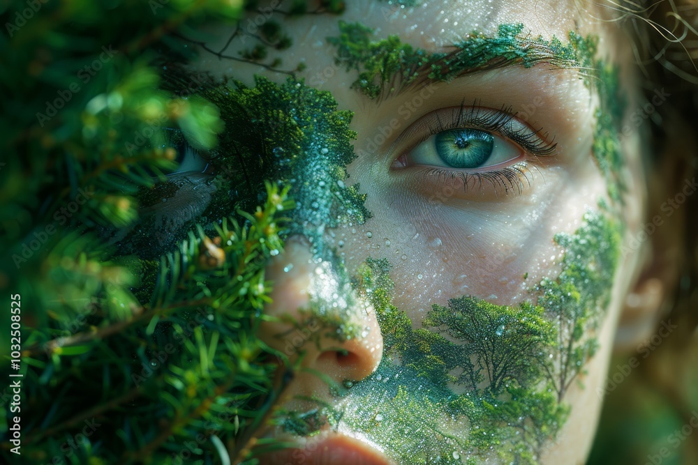double exposure of a woman profile and a forest, blending nature with human form. Perfect for eco friendly or mindfulness campaigns, promoting harmony and inner peace. double exposure of a woman profile and a forest, blending nature with human form. Perfect for eco friendly or mindfulness campaigns, promoting harmony and inner peace.