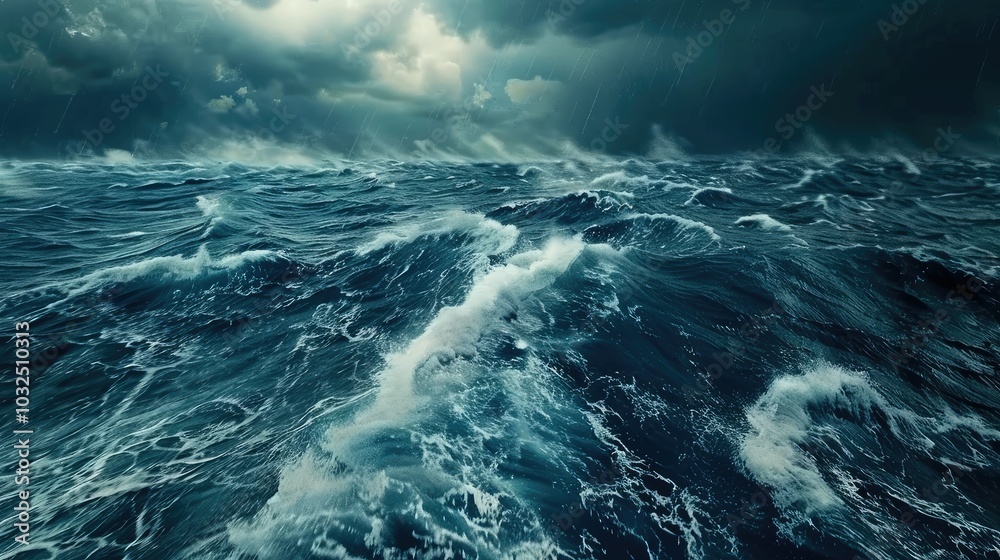 Stormy Sea with Dark Clouds and Rain Stormy Sea with Dark Clouds and Rain