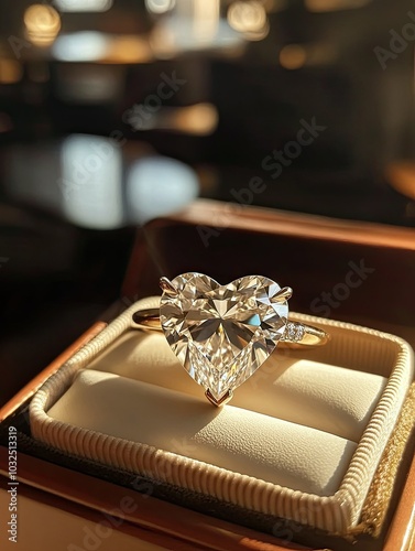 Heart-shaped Diamond Ring in Jewelry Box