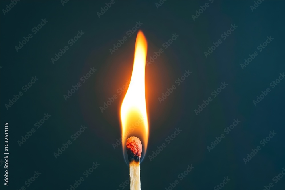 burning match on a black background burning match on a black background