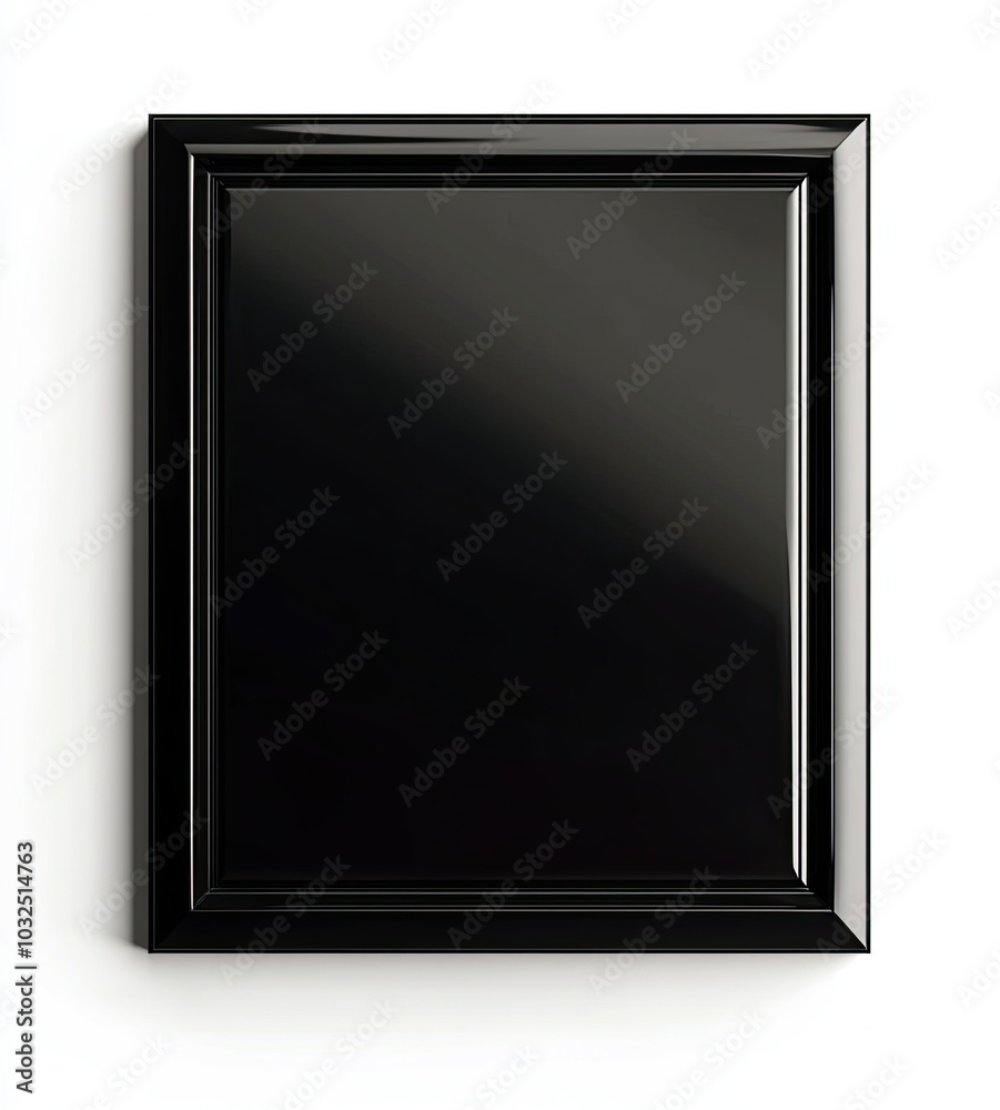 Black Frame with Shiny Finish on White Background Black Frame with Shiny Finish on White Background