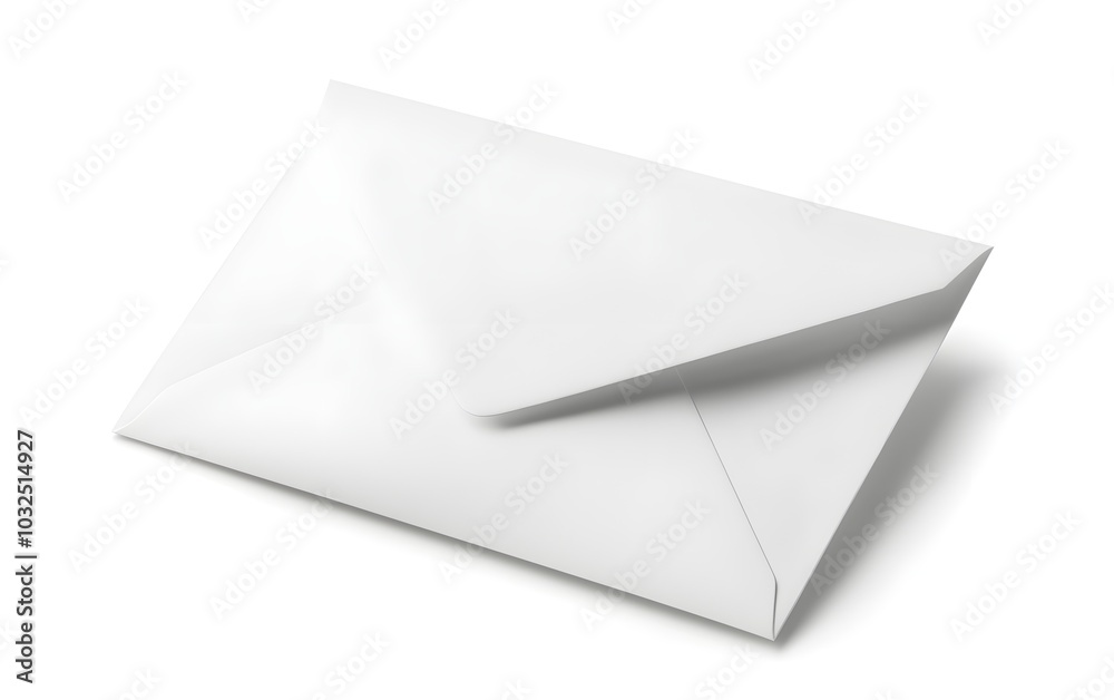 A classic white envelope, sealed and isolated on a white background, with clean, crisp edges and a smooth surface A classic white envelope, sealed and isolated on a white background, with clean, crisp edges and a smooth surface