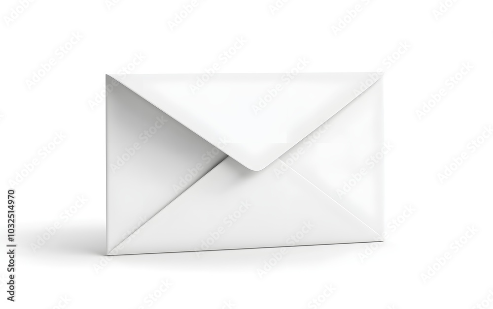 A classic white envelope, sealed and isolated on a white background, with clean, crisp edges and a smooth surface A classic white envelope, sealed and isolated on a white background, with clean, crisp edges and a smooth surface