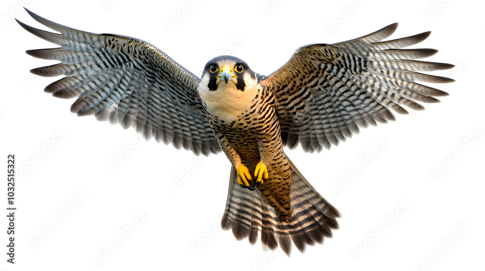 Obraz premium Peregrine Falcon Bird, on Transparent PNG Background, Photo Realistic, Wallpaper, Cover and Screen for Smartphone, PC, Laptop, Transparent PNG