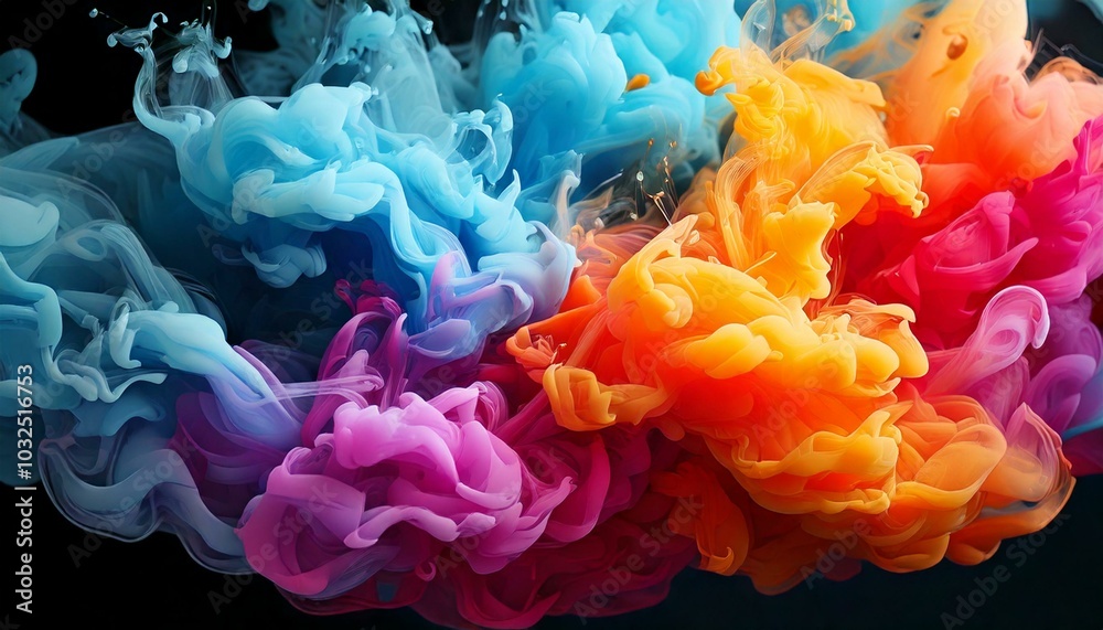 Obraz premium Capturing the essence of life through colorful smoke. 
