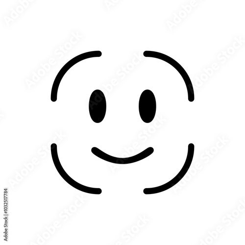 Face ID icon isolated on white background. Face scanning symbol modern, simple, vector, icon for website design, mobile app, ui. Vector Illustration