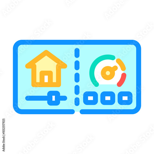 home monitor energy conservation color icon vector. home monitor energy conservation sign. isolated symbol illustration