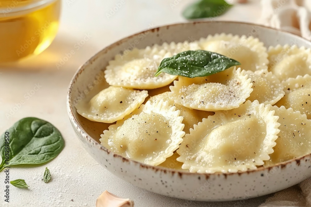 Ravioli with Spinach and Parmesan Cheese Ravioli with Spinach and Parmesan Cheese