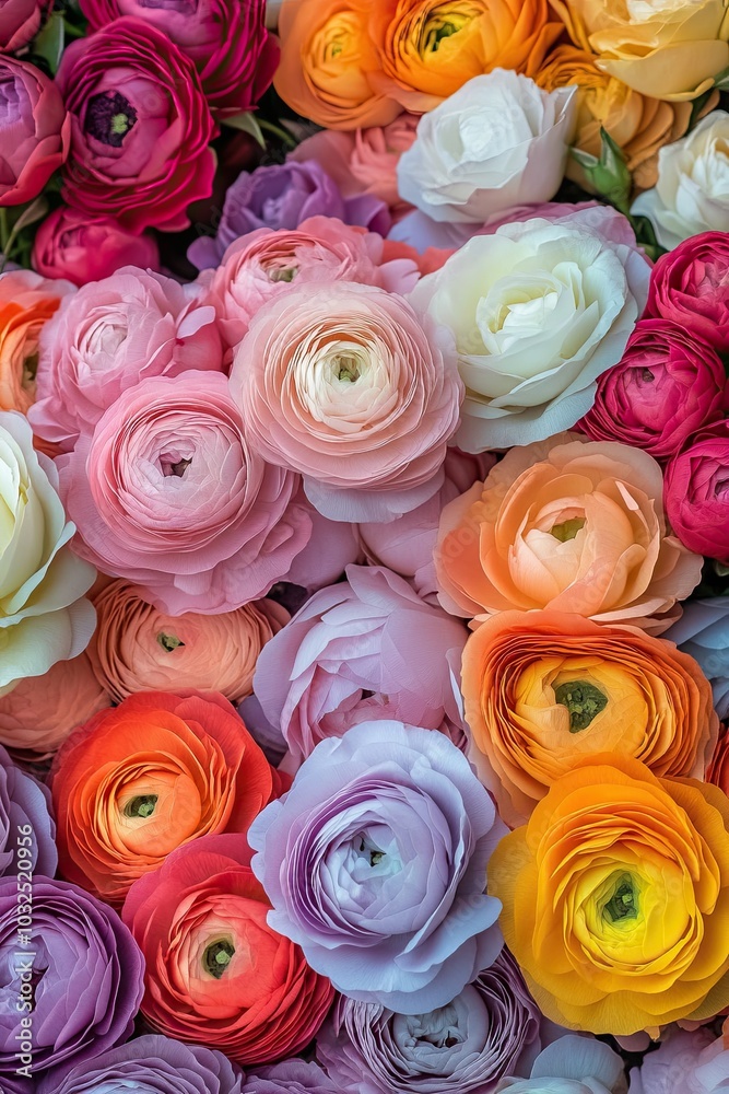 A pile of beautiful ranunculus in various colors.
Background, wallpaper, banner A pile of beautiful ranunculus in various colors.
Background, wallpaper, banner
