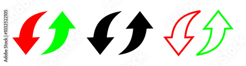 Up and down arrow icon in trendy style. Upward and downward sign symbol