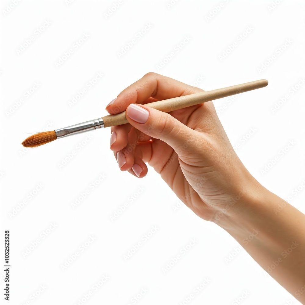 hand with paintbrush hand with paintbrush
