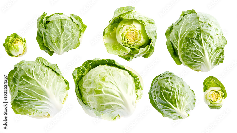 Green butterhead lettuce cabbage isolated on white background Green butterhead lettuce cabbage isolated on white background