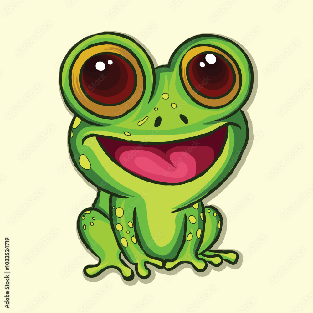 Obraz premium Cute frog Character illustration design