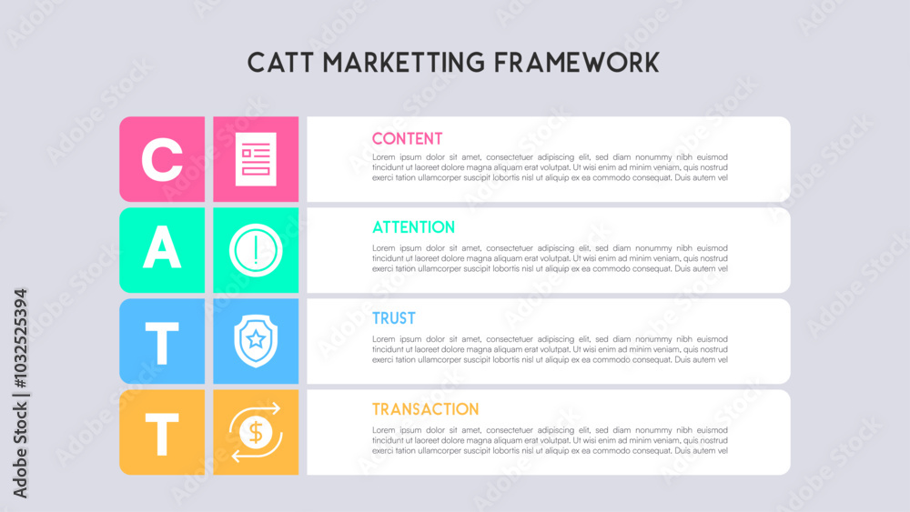 Fototapeta premium Structured CATT Framework for Optimized Marketing Success