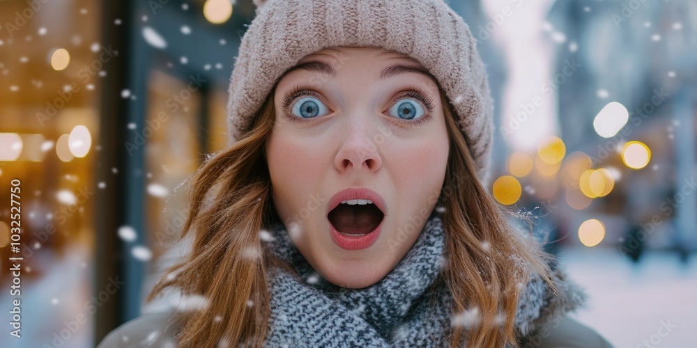 Woman with surprised expression Woman with surprised expression