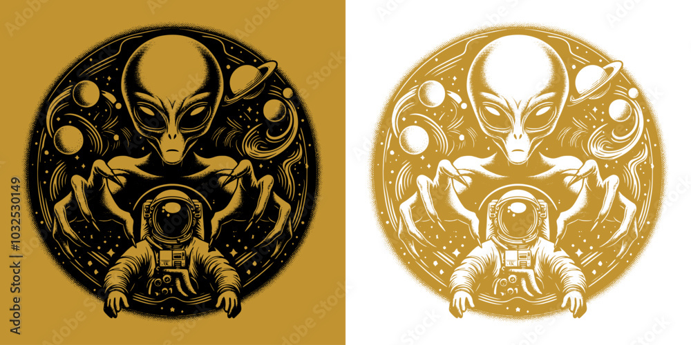 astronaut and alien design astronaut and alien design