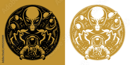 astronaut and alien design