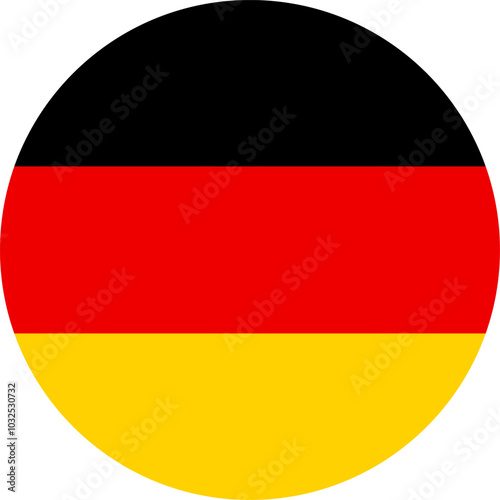 Round flag of Germany. The flat flag of Germany. Vector image of the flag of Germany.
