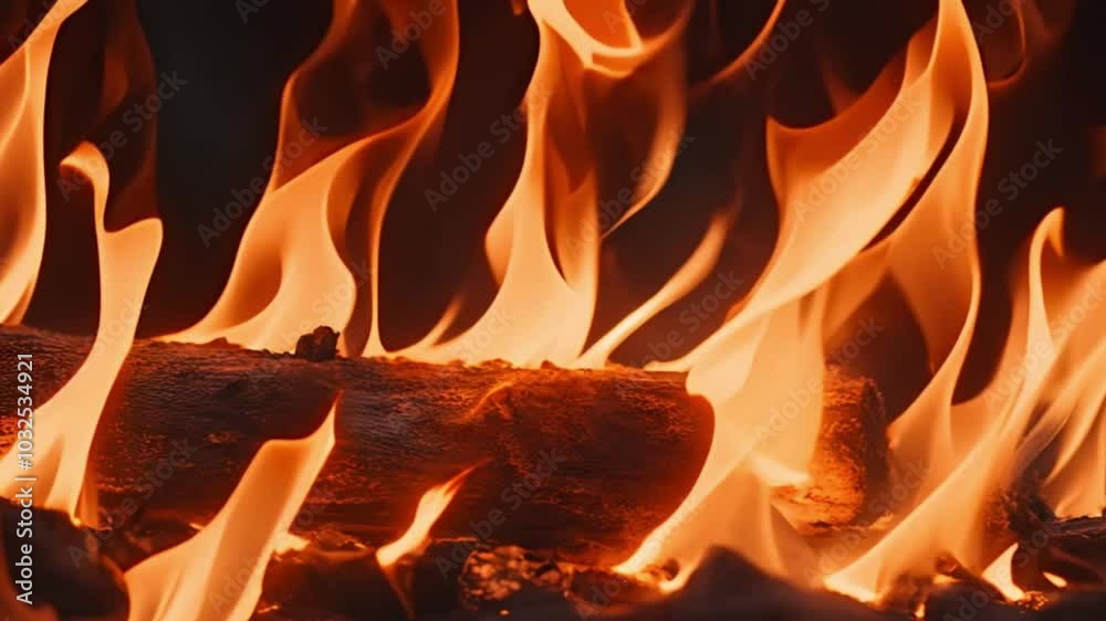 animation of fire burning wood