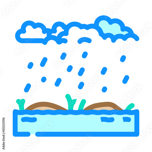 waterlogged ground disaster color icon vector. waterlogged ground disaster sign. isolated symbol illustration