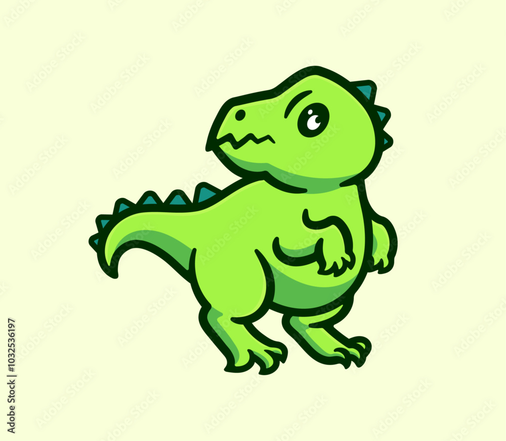 Green Dinosaur Cartoon Vector Illustration for Kids and Decoration Cute Character Cartoon Illustration Green Dinosaur Cartoon Vector Illustration for Kids and Decoration Cute Character Cartoon Illustration
