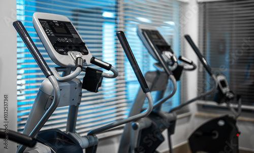 Elliptical trainer in the modern gym.