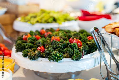 Baked cauliflower garnished with cherry tomatoes.