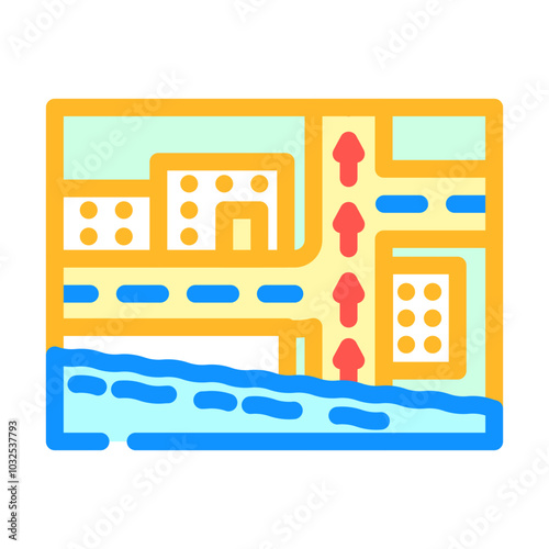 evacuation route disaster color icon vector. evacuation route disaster sign. isolated symbol illustration