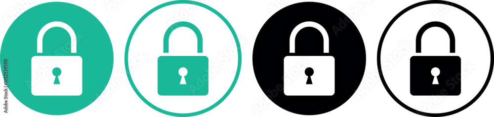 Set of Padlock Icons- Secure Lock Icon Collection Set of Padlock Icons- Secure Lock Icon Collection